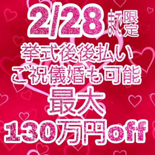 残2組★最大130万円OFF【20大特典付】2/28まで来館者限定プラン！先着10組！